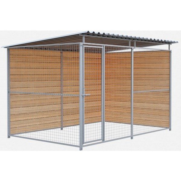 Chenil D'angle En Bois + Panneaux Grillage Mks - 3 M X 2 M-image