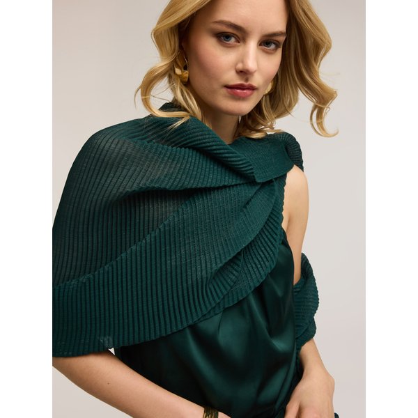 Motivi Sciarpa Plissé Lurex Donna, Verde, Taglia 02-image