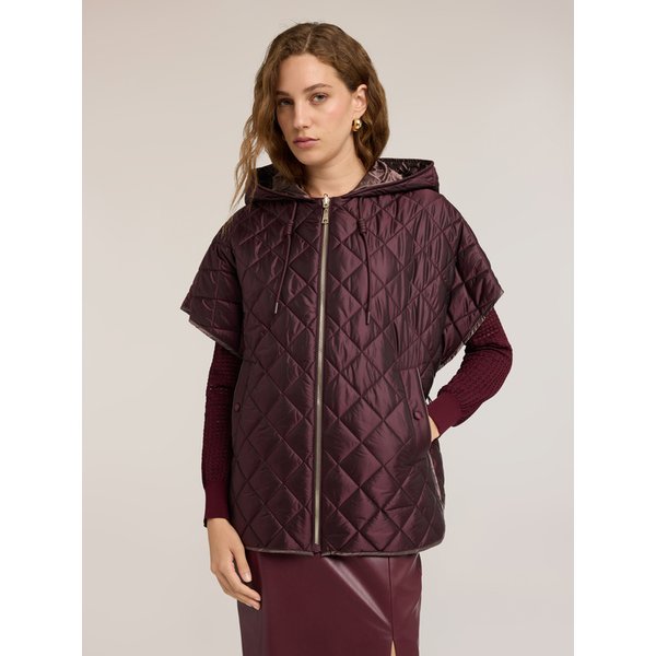 Motivi Gilet Trapuntato Con Cappuccio E Maniche Kimono Donna, Marrone, Taglia M-image