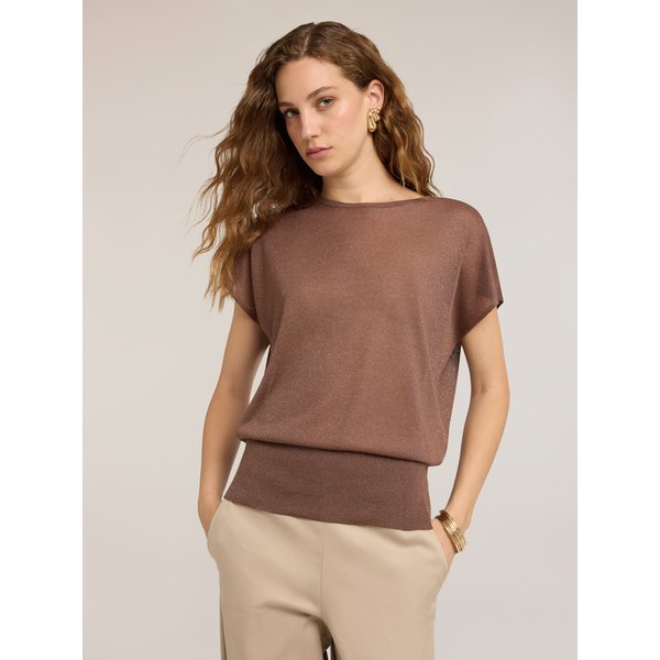 Motivi Maglia In Filato Fine Misto Viscosa E Lurex Donna, Marrone, Taglia L-image
