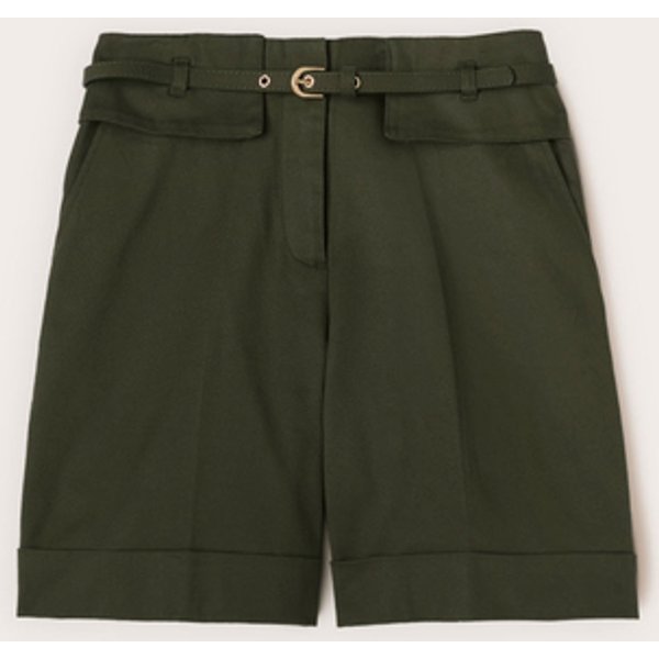 Motivi Shorts A Vita Alta Misto Cotone Donna, Verde Militare, Taglia 42-image