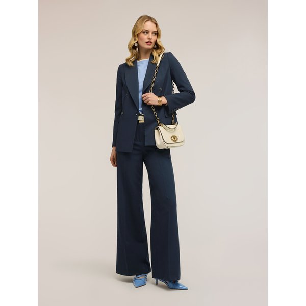Motivi Pantaloni Palazzo Con Piega Stirata Donna, Blu, Taglia 42-image