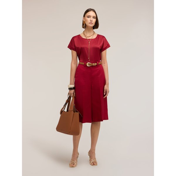 Motivi T-Shirt Bimaterica Misto Cotone Donna, Rosso, Taglia S-image