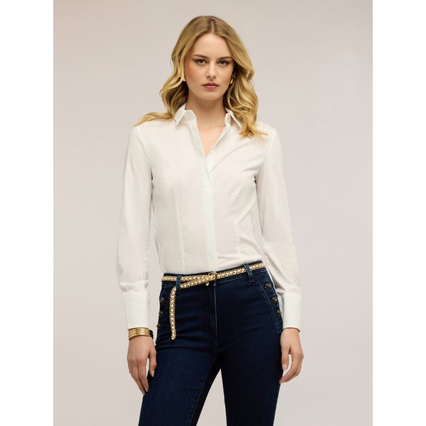 Motivi Camicia In Popeline Di Misto Cotone Donna, Bianco, Taglia 40-image