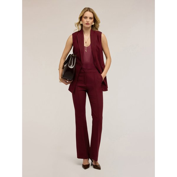 Motivi Pantaloni Bootleg In Poliviscosa Donna, Bordeaux, Taglia 38-image