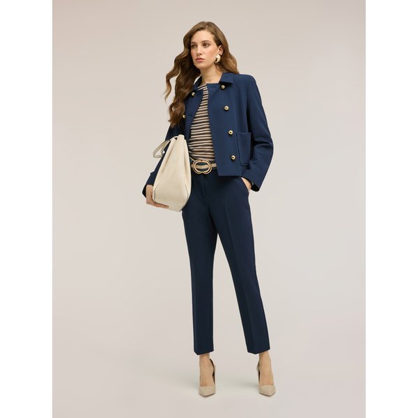 Motivi Pantaloni Regular In Poliviscosa Donna, Blu, Taglia 40-image