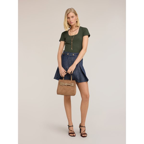 Motivi T-Shirt In Jersey A Coste Con Cut-Out Donna, Verde Militare, Taglia M-image