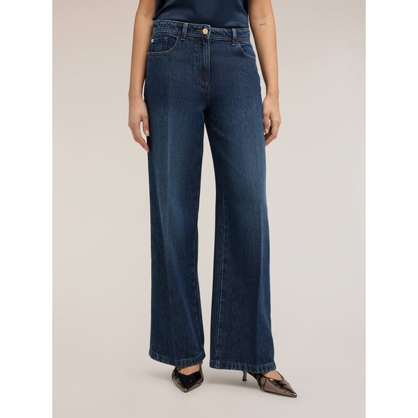 Motivi Jeans Palazzo Wide Fit Misto Lyocell Donna, Blu, Taglia 42-image