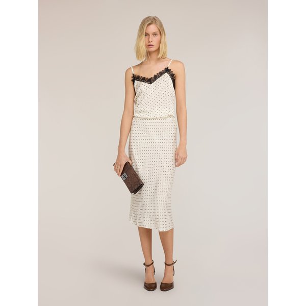 Motivi Top Sottoveste In Raso A Pois Donna, Bianco, Taglia 44-image