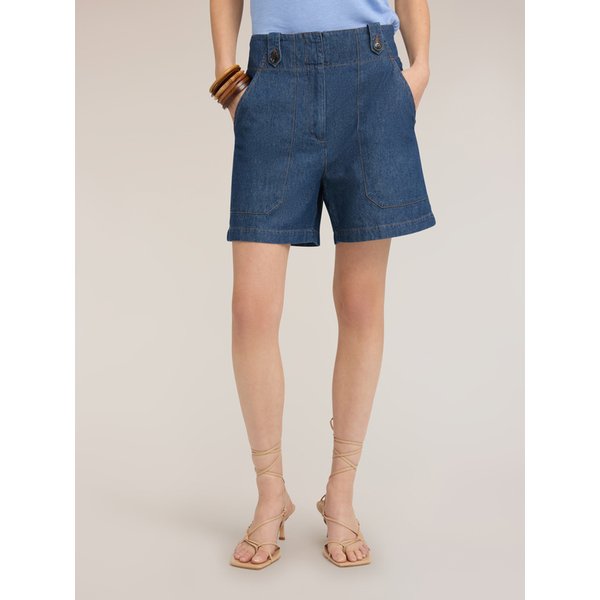 Motivi Shorts A Vita Alta In Denim Donna, Azzurro, Taglia 48-image