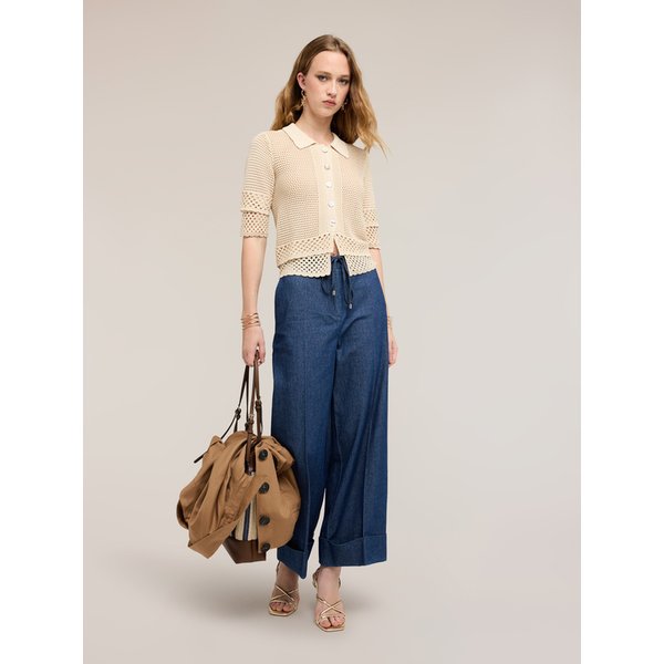 Motivi Cardigan Traforato In Maglia Fine Donna, Beige, Taglia Xs-image