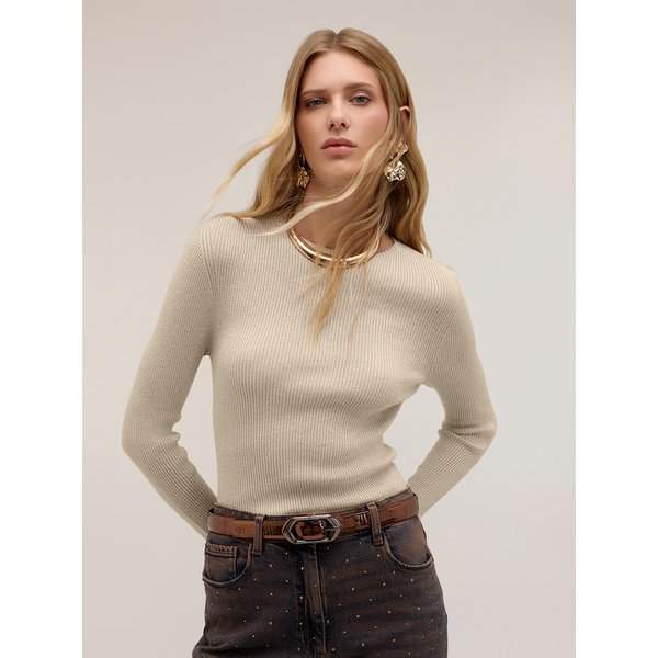Motivi Maglia A Coste In Maglia Fine Lurex Donna, , Taglia 01-image