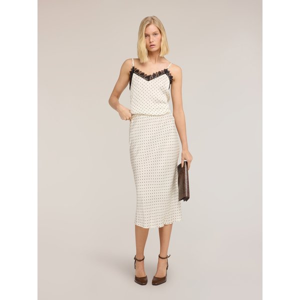 Motivi Gonna Longuette In Raso A Pois Donna, , Taglia 44-image