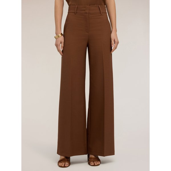 Motivi Pantaloni Palazzo In Tessuto Armaturato Donna, Marrone, Taglia 42-image