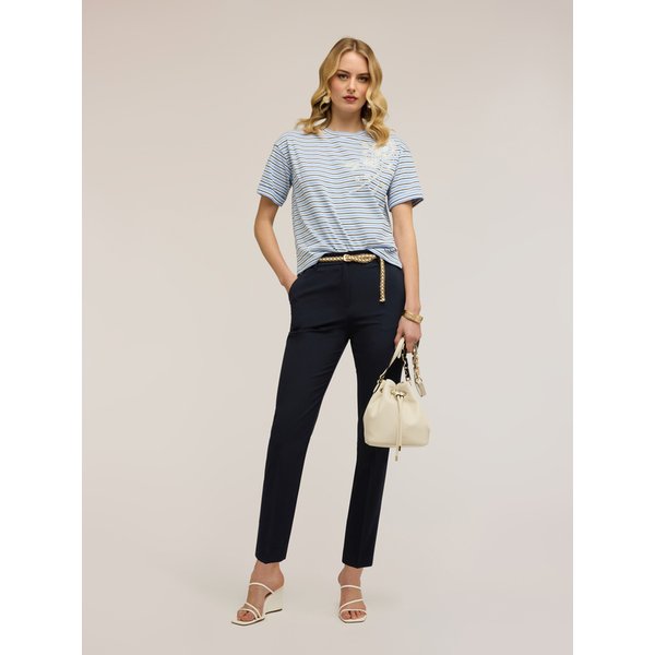 Motivi Pantaloni Regular In Poliviscosa Donna, Blu, Taglia 36-image