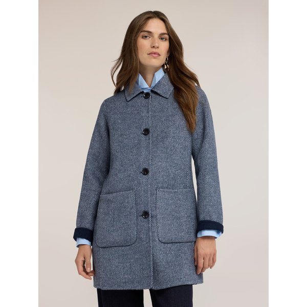 Motivi Cappotto Reversibile In Misto Lana Double Donna, Blu, Taglia 38-image