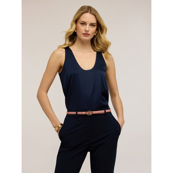 Motivi Top In Raso A Spalla Larga Donna, Blu, Taglia 42-image