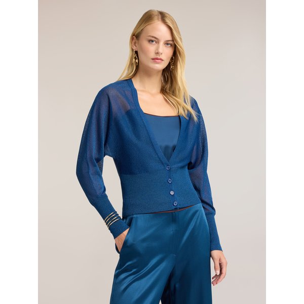 Motivi Cardigan In Maglia Fine Lurex Donna, Blu, Taglia L-image