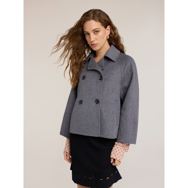Motivi Cappotto Caban Doppiopetto Donna, Grigio, Taglia XS-image