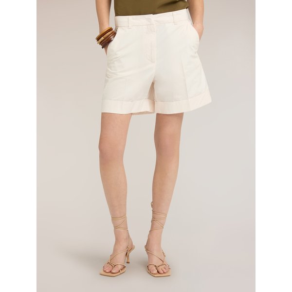 Motivi Shorts A Vita Alta In Cotone Donna, Bianco, Taglia 44-image