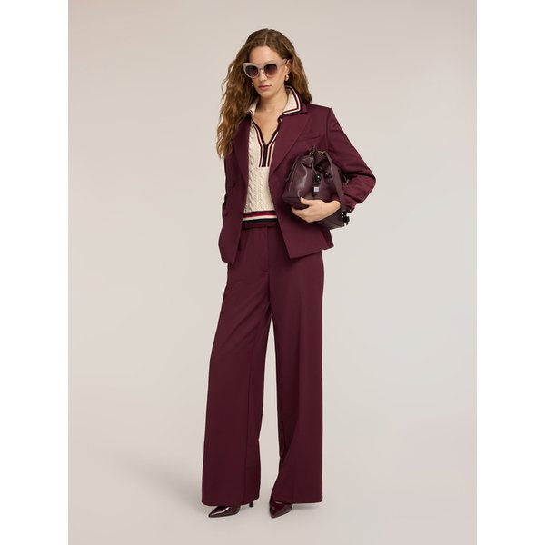 Motivi Pantaloni Palazzo Con Piega Stirata Donna, Bordeaux, Taglia 42-image
