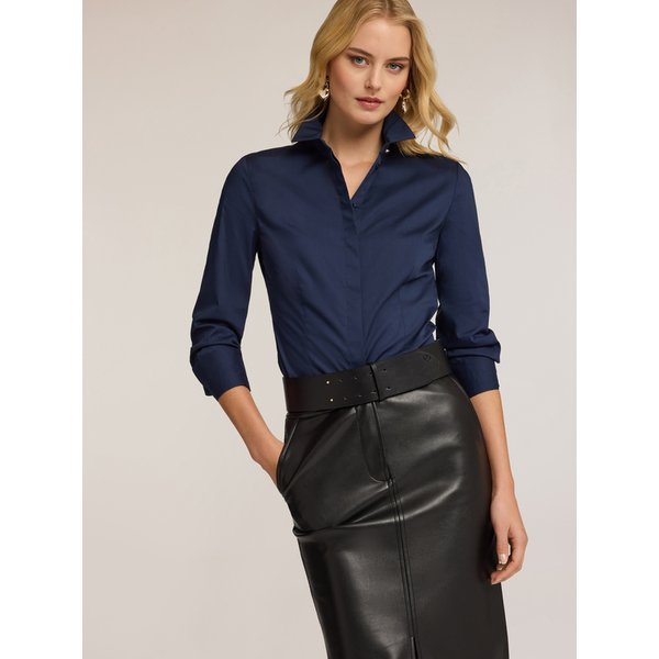Motivi Camicia In Popeline Donna, Blu, Taglia 44-image