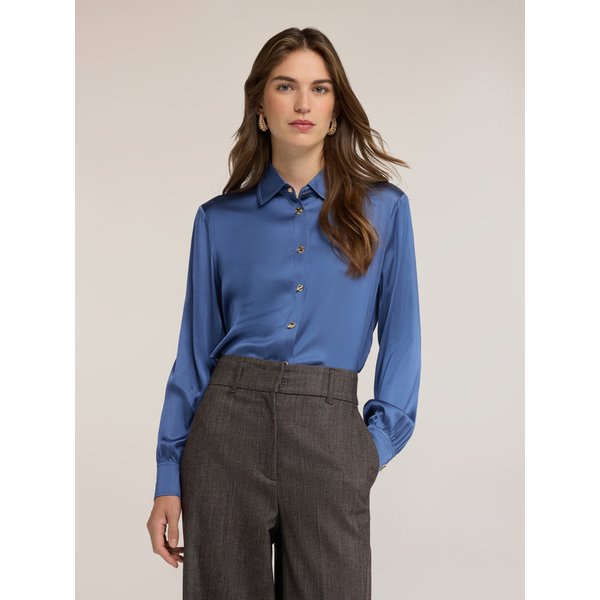 Motivi Camicia In Raso Di Viscosa Con Bottoni Metallici Donna, , Taglia 38-image