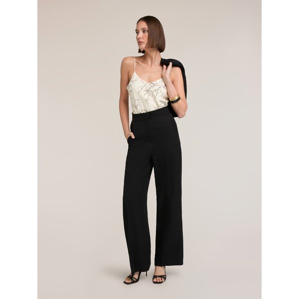 Motivi Pantaloni Palazzo In Misto Lino Donna, Nero, Taglia 38-image