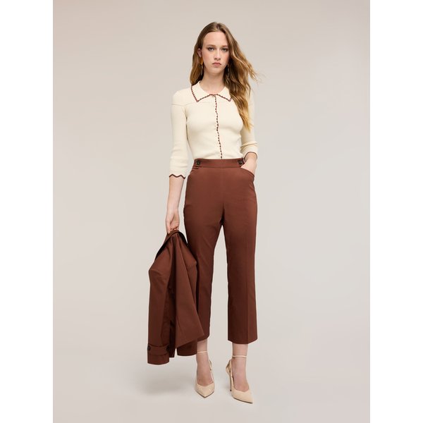 Motivi Cardigan In Maglia Fine Con Profili Ricamati Donna, Beige, Taglia Xs-image