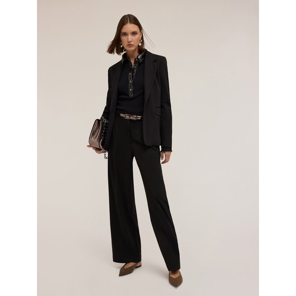 Motivi Giacca Blazer Monopetto In Punto Milano Donna, Nero, Taglia 44-image