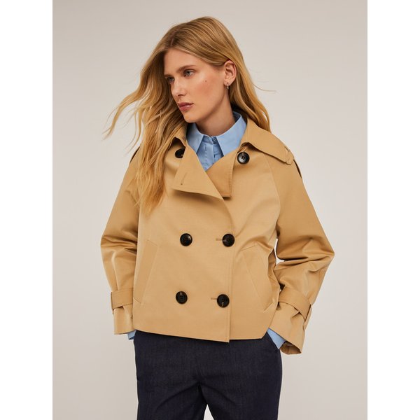 Motivi Trench Corto Doppiopetto Donna, Beige, Taglia L-image