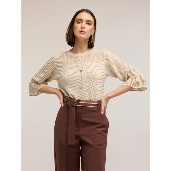 Motivi Maglia Traforata In Misto Viscosa Donna, Bianco, Taglia M-image