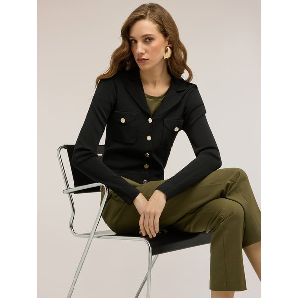 Motivi Cardigan Corto In Maglia Donna, Nero, Taglia Xs-image