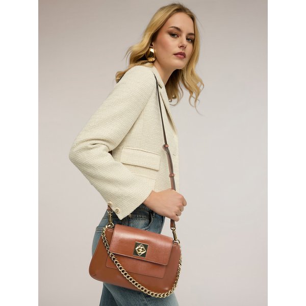 Motivi Borsa A Tracolla Con Catena E Tasca Piatta Donna, Marrone, Taglia 02-image