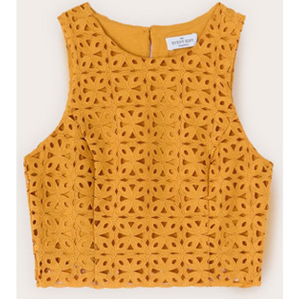 Motivi Top In Pizzo Di Macramé Donna, Giallo, Taglia 46-image