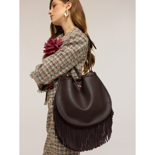 Motivi Borsa Secchiello Con Frange Donna, Marrone, Taglia 02-image