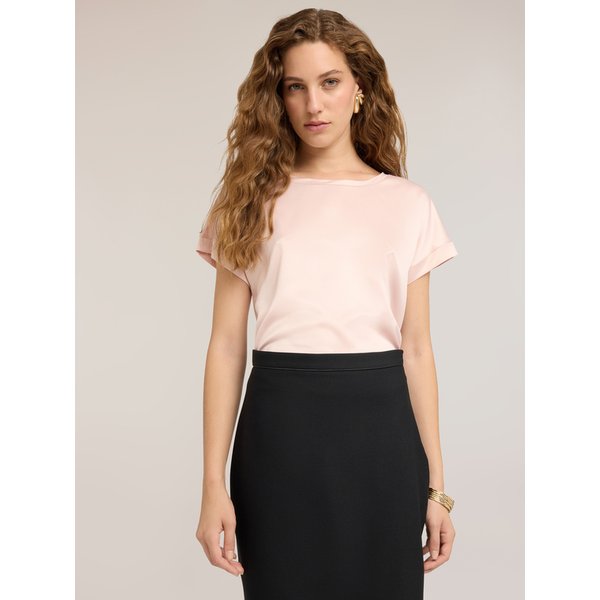 Motivi T-Shirt Bimaterica Donna, Rosa, Taglia XS-image