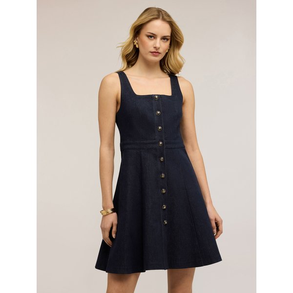 Motivi Vestito Chemisier In Denim Donna, Blu, Taglia 44-image