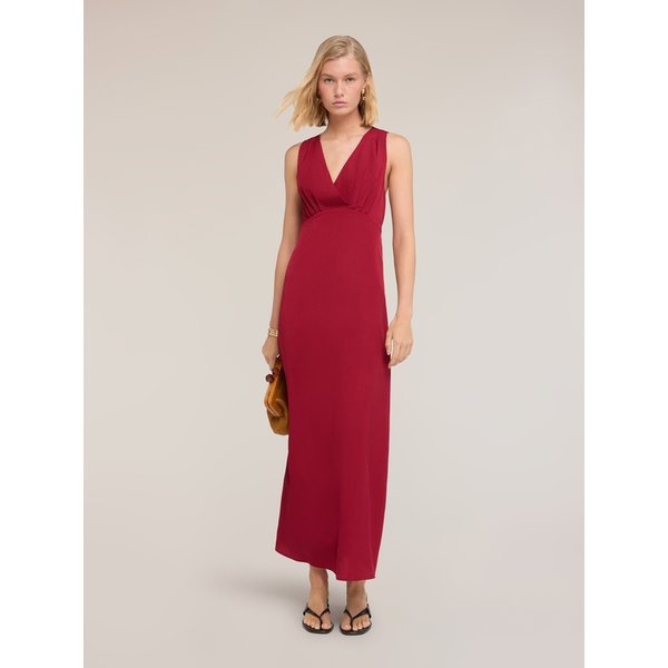 Motivi Vestito Lungo In CrêPe De Chine Con Anello Donna, Rosso, Taglia 36-image