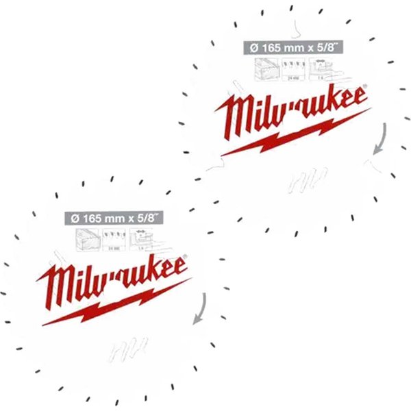 Milwaukee 2 Piece 165mm Circular Saw Blade Set