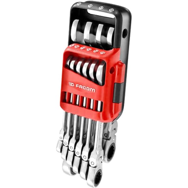 Facom 467BF.JP10 10 Piece Flexible Ratchet Combination Spanner Set