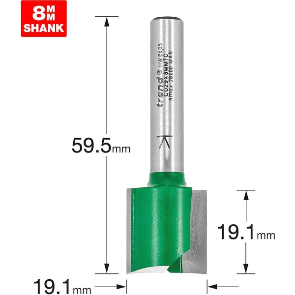 Trend CRAFTPRO Two Flute Straight Router Cutter