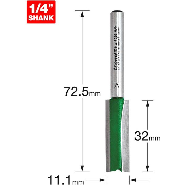 Trend CRAFTPRO Two Flute Straight Router Cutter