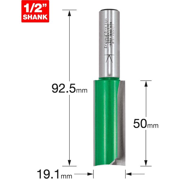 Trend CRAFTPRO Two Flute Straight Router Cutter