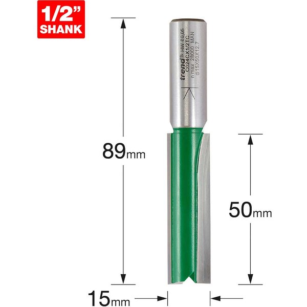 Trend CRAFTPRO Two Flute Straight Router Cutter