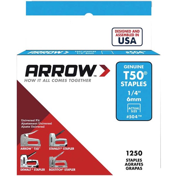 Arrow T50 Steel Staples For T50 Heavy Duty Hand Staple Gun