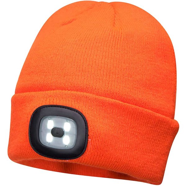 Portwest Beanie Hat and USB Rechargeable LED Head Light