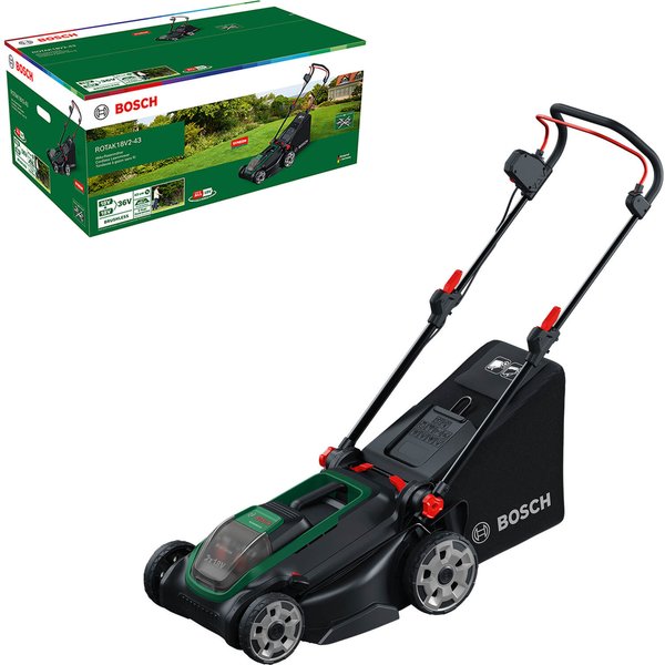 Bosch ROTAK 18V2-43 P4A 36v Cordless Brushless Rotary Lawnmower 430mm