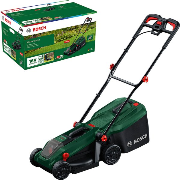 Bosch ROTAK 18V-32 P4A 18v Cordless Brushless Rotary Lawnmower 320mm