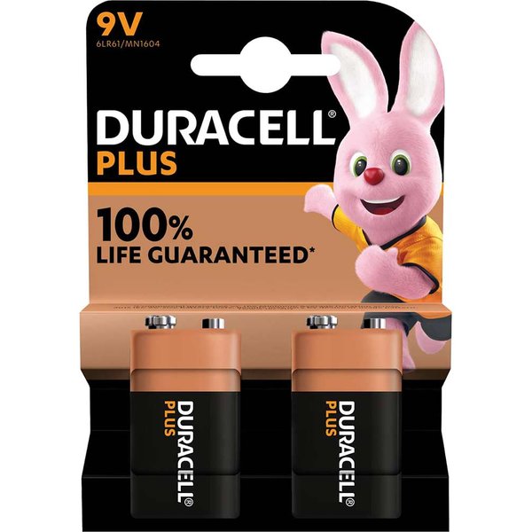 Duracell 9v Plus Power 100% Batteries